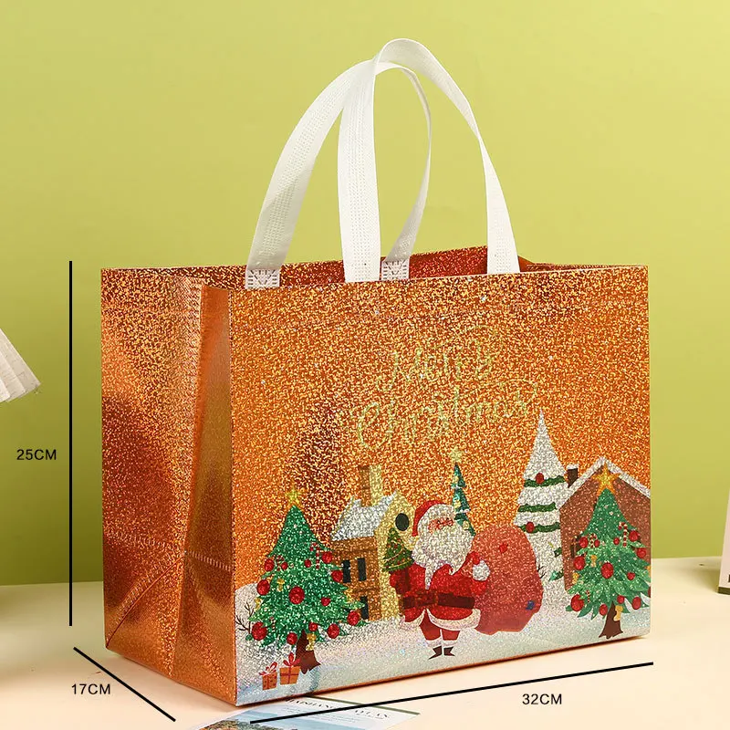 Christmas Gift Bags Christmas Party Decoration Kids Favors 2025 Xmas Santa Claus Hand Bags Navidad New Year Gift Shopping Bags