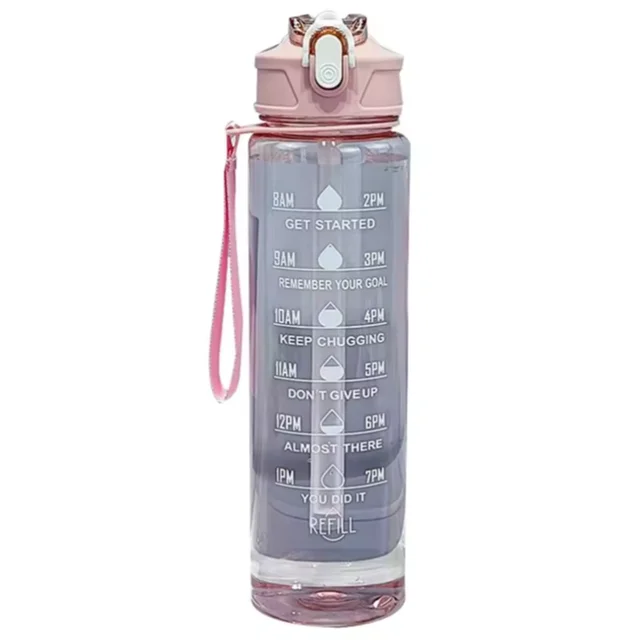 750-900ML Large Capacity Sports Water Bottle Leak Proof Colorful Plastic Cup Drinking Outdoor Travel Portable Gym Fitness Jugs 6