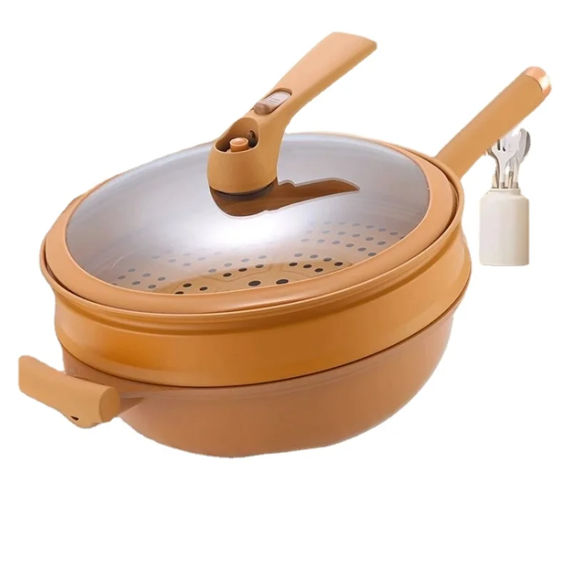 Maifanshi Non Stick Frying Pan, Flat Bottomed Household Non Oil Smoke Micro Pressure Frying Pan, Induction Cooker, Gas Stove 3
