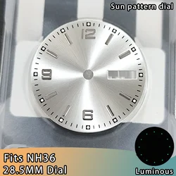 Sterile Luminous Double Calendar Watch Dial - 28.5mm Accessories - NH36 Dial (03)