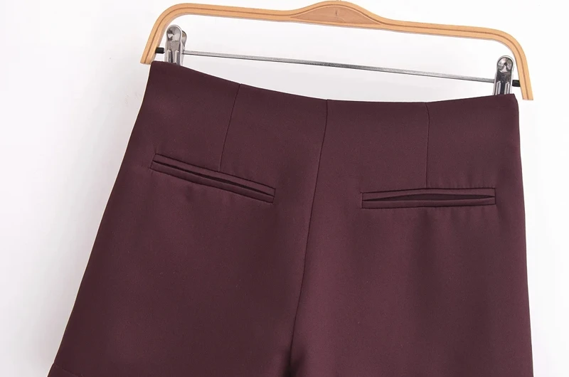 XNWMNZ 2024 Autumn New Woman's Casual Side Zipper Skirt Pants High Waist Hipster Woman Short Bottoms Ruffles Regular Fit Shorts