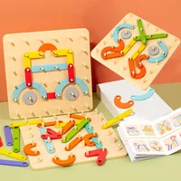 Montessori Kinder Geo Board Holz Puzzle Set – Bild 3