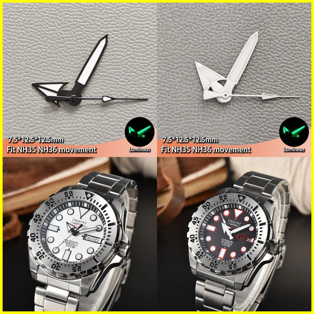 Luminous Multi-Color Watch Hands Replacement Accessory