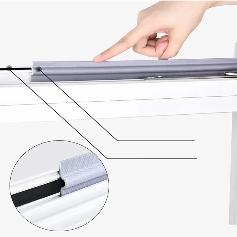 Sliding Window Seal Strip Acoustic Insect Windproof Dust Stopper Stripping Door Gap Filler Tape Wearable Sealer 40M White Black sealing strip