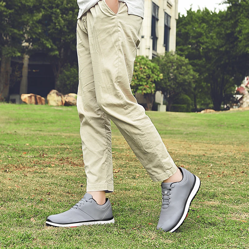 Men's and Women's Professional Golf Shoes, Non Slip Grass Shoes, Golf Sports Shoes, White Grey Men's Golf Training Shoes
