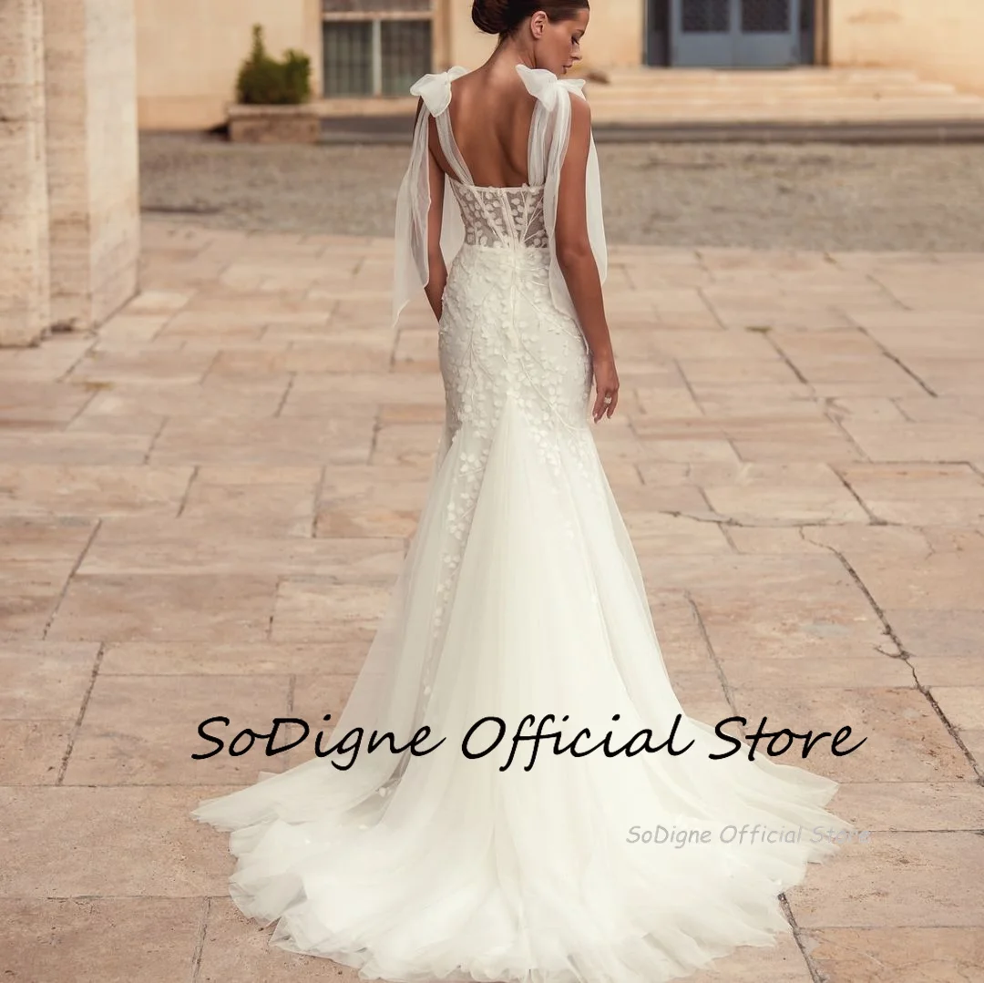 SoDigne Mermaid Tulle Wedding Dresses Sweetheart Sleeveless Elegant Bride Dress Women Bridal Gowns vestidos de novia Customized 14 S69c267f6264947b68786a3916d36a848d