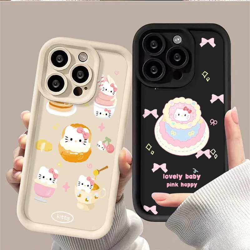 Cute Cake Hello Kitty Muslimate Custodia Per Telefono Per Xiaomi Poco X6 X5 X4 Gt F3 F4 F5 M6 Pro X3 Nfc Mi 13T 12T 11T 13 12 11 Lite 5G Ne Capa