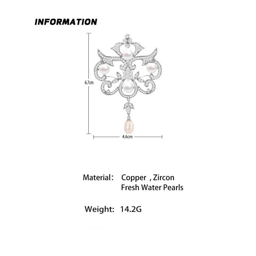 Plum Blossom Flower Pearl Brooch For Wedding Bouquet Wedding Hijab Scarf Pin Up Buckle Women Brooch Clothing Collar Jewelry Pin