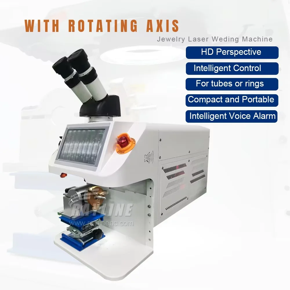 Jewelry laser welding machine LASER MACHIN with CCD Microscope Rings Rotating Axis for Jewelry Gold Silver Dental Spot Welder