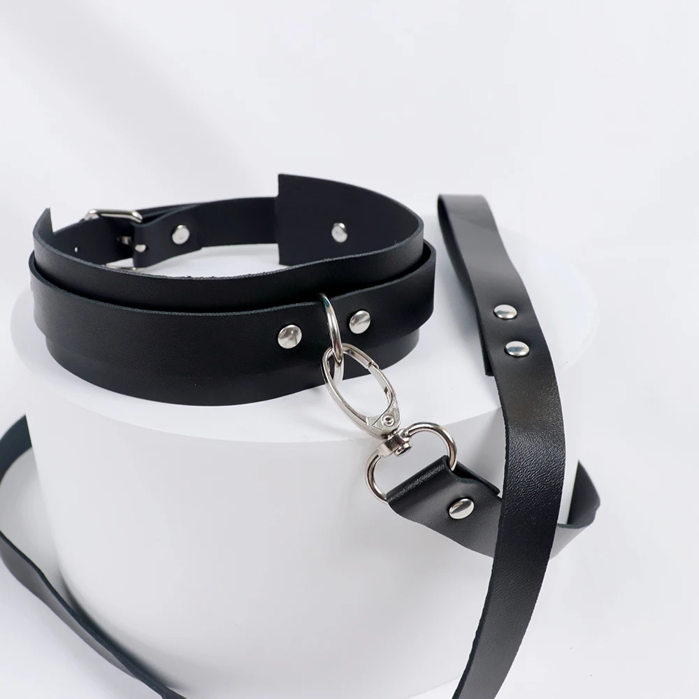 Sex Party Toys Erotic Sex Toy Sex Toys Sex Bondage Toys BDSM Collar Leash Ring PU Leather Lover Role Play