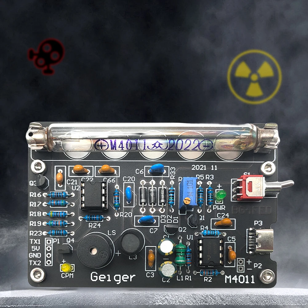 

DIY Geiger Counter Circuit Board Parts with Audible Alarm Assembled Radiation Detector Module Beta Gamma X-ray
