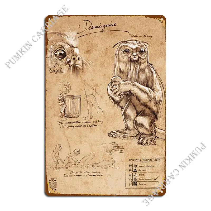 

Металлический знак Demiguise Note, персонализированный кинотеатр ржавого клуба, жестяной плакат