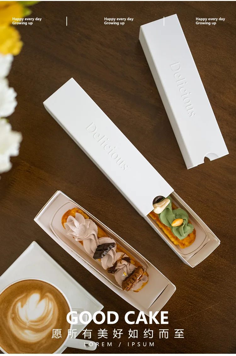 50PCS Rectangle French Napoleon Mousse Boxes, DIY Mini Cake Packaging, Waterproof and O... - SKU FNMB1115 - UGI Packaging