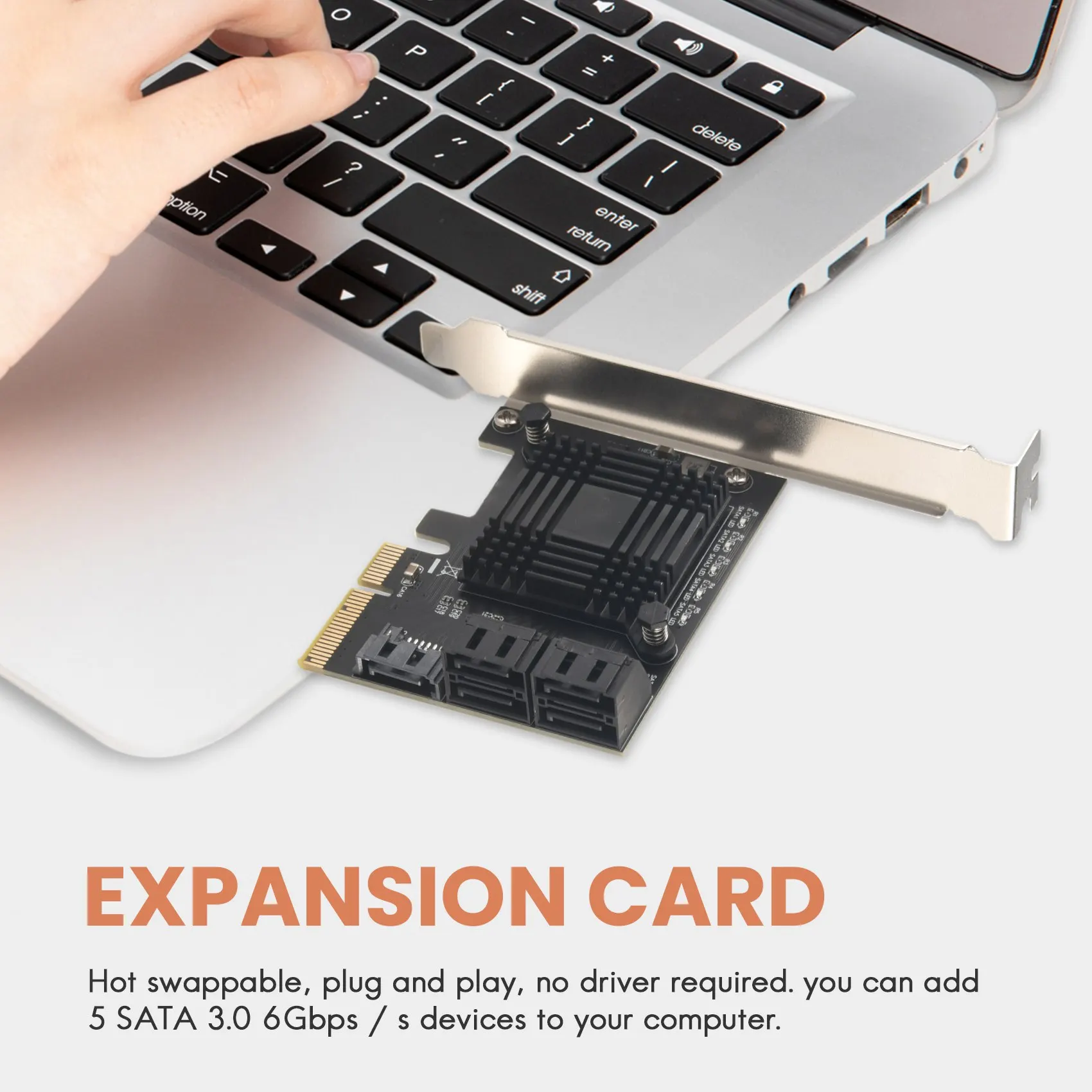 PCIE-5 Ʈ SATA III 6 Gbps SATA Ʈѷ Ȯ ī, ǻ   ī JMB585 5 ̺ 