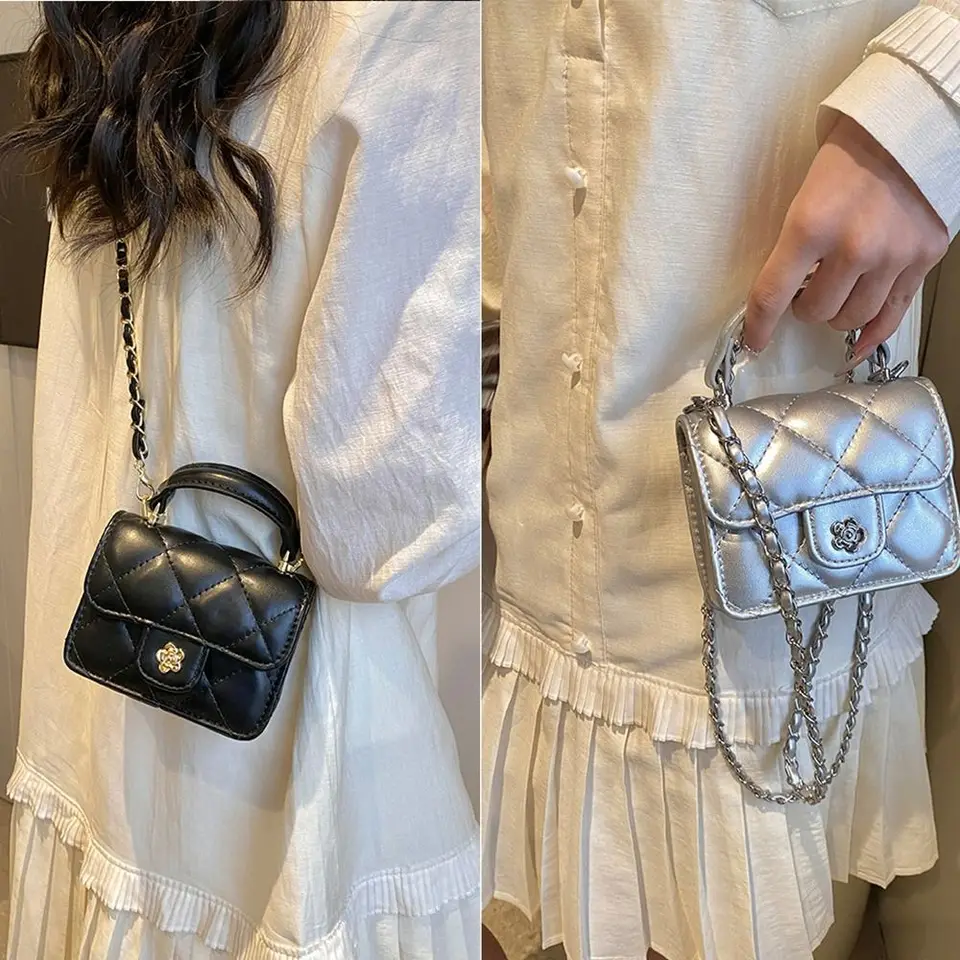 Fragrance Shoulder Bag New Mini PU Leather Coin Wallet Square