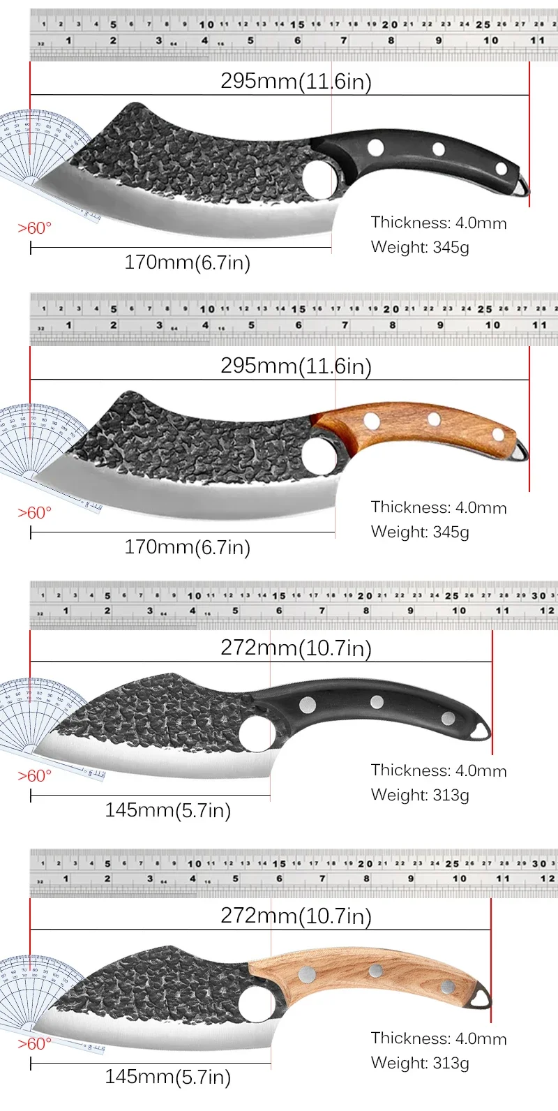 Forged Bone Slaughtering Knives Kitchen Butcher Meat Cleaver Chef Knives Slicing Fish Vegetable Stainless Steel Boning Knife BBQ kitchen knife meat cleaver