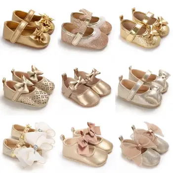 Fashionable Series Baby Shoes Girl Baby Cute Bow PU Princess Shoes Soft Cloth Sole Comfortable Walking Shoes Spring and Autumn 1