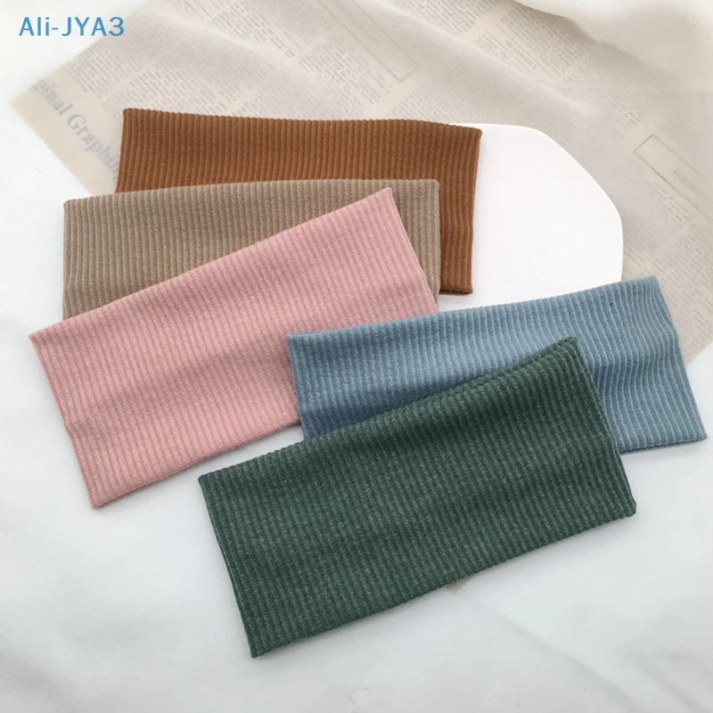 

1Pc Solid Color Knitted Headband Korean Elastic Headband Athletic Fitness Headband Athletic Fitness Headband