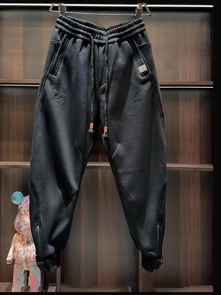 Men's Sweatpants Solid Loose Fit Mens Sweatpant Autumn Fashion Khaki Joggers Pants Unisex Elastic Waist Track Male Trouser 2025 5