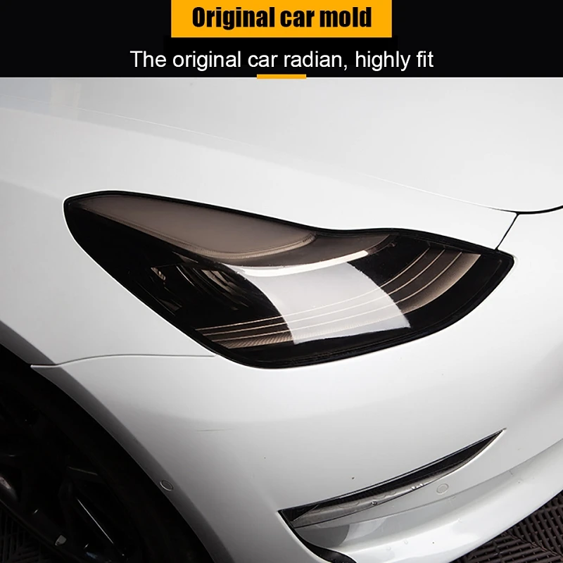 

Автомобильный Стайлинг, Декоративные наклейки для передней фары Tesla Model 3 X Y S 2022, аксессуары, Защитная пленка для передней фары, автомобильная внешняя