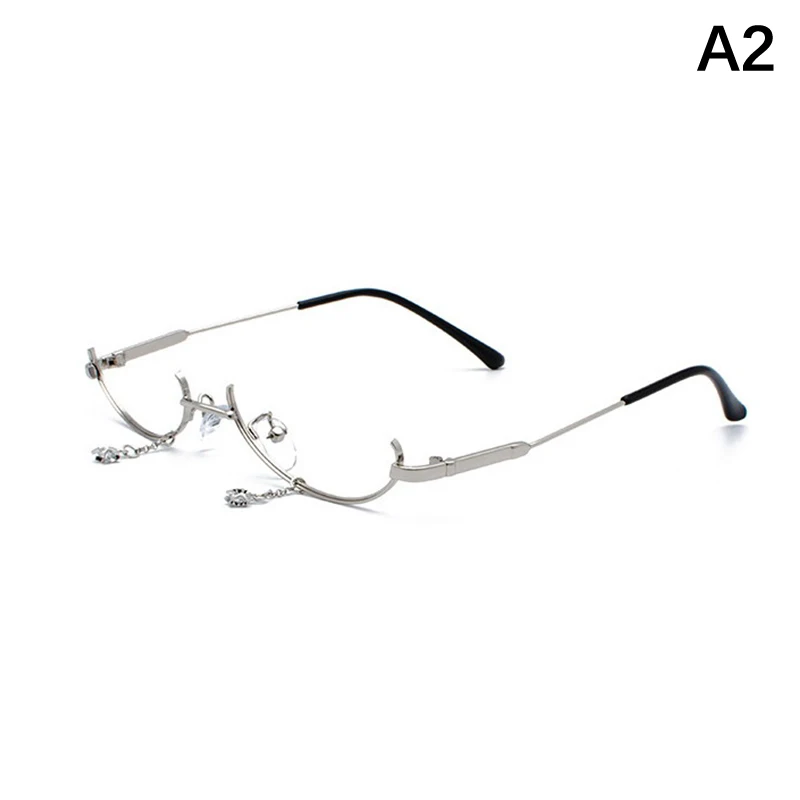 Chic Women's Half-Frame Glasses with Decorative Water Drop Design