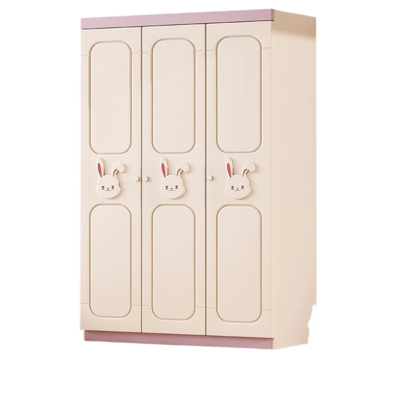 *Solid wood children's wardrobe new popular household bedroom simple assembly wardrobe strong economical storage cabinet