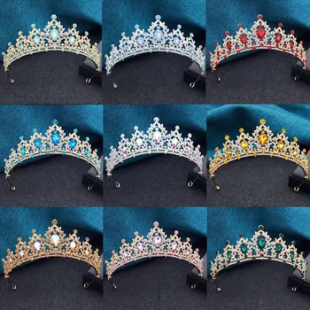 15 Colors Princess Crown Bridal Tiaras and Crowns for Girls Prom Birthday Wedding Hair Jewelry Party Head Accessories 1