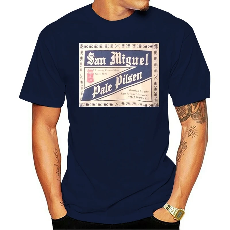 

SAN MIGUEL PALE PILSNER BREWERY PHILIPPINES EST. 1890 BEER T-SHIRT Summer Fashion Printing Casual 100%Cotton Men's T Shirt