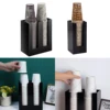 Popular Black Coffee Cup Dispenser Vertical Compartments Bar Counter Cup Storage Holder Durable Sturdy Cup Lid Holder 1