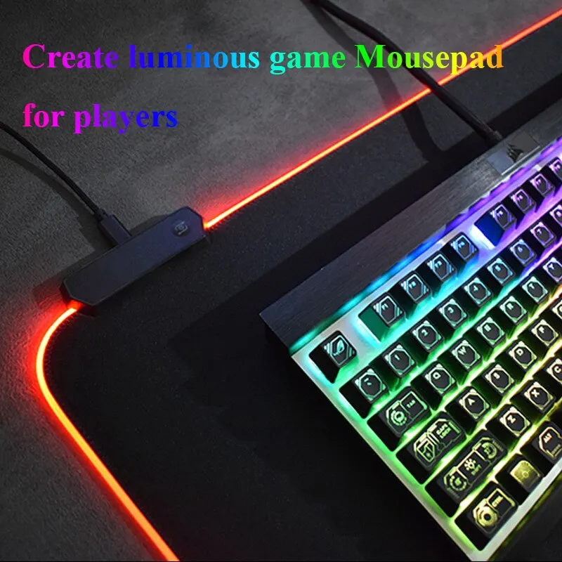 Mouse Pad RGB Luminous Mousepad Thickened Mouse Pad Large Table Pad Encrypted Anti Skid Video Game Office