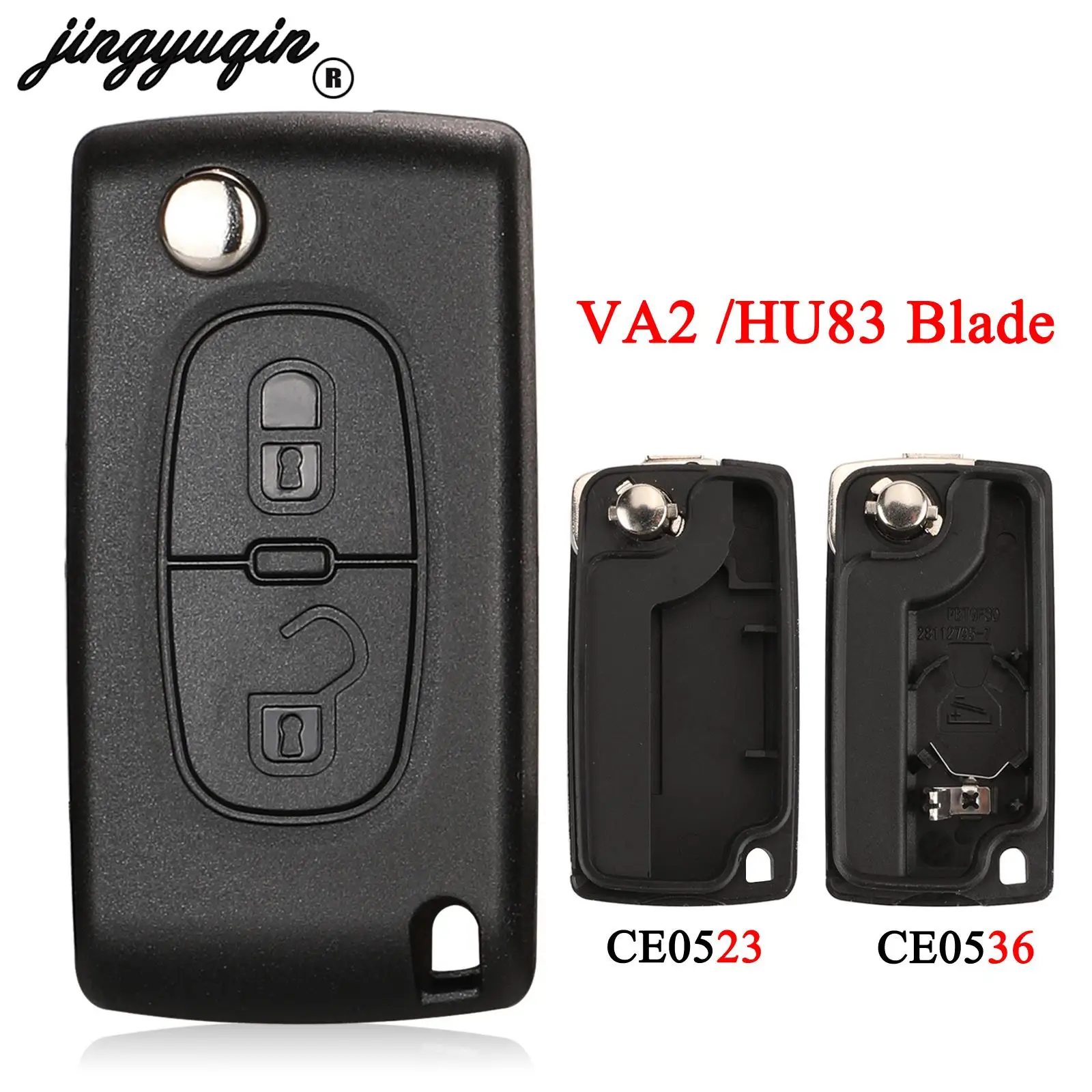CE0523 CE0536 Flip Remote key Case Shell for Peugeot 107 207 307 307S 308 407 607 807 Fob HU83/VA2 Blade 2 Buttons