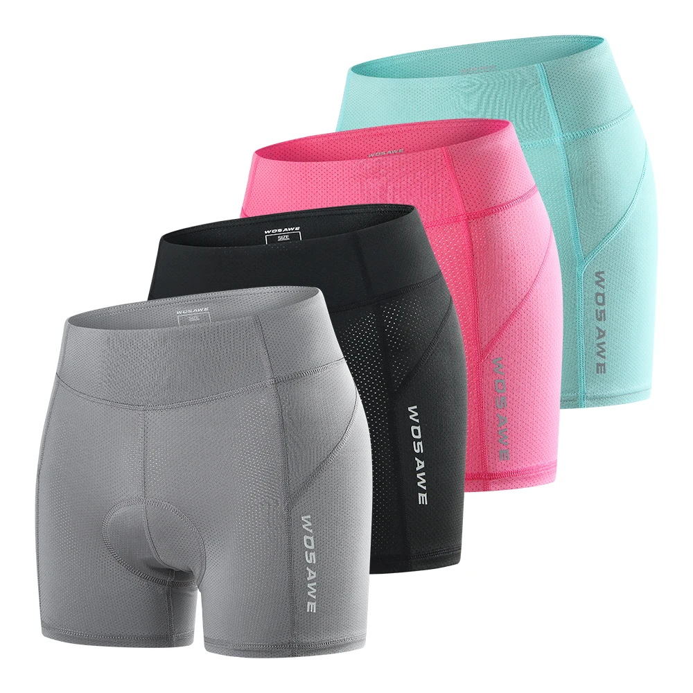 WOSAWE Padded Cycling Shorts Women Breathable Mesh Cycling