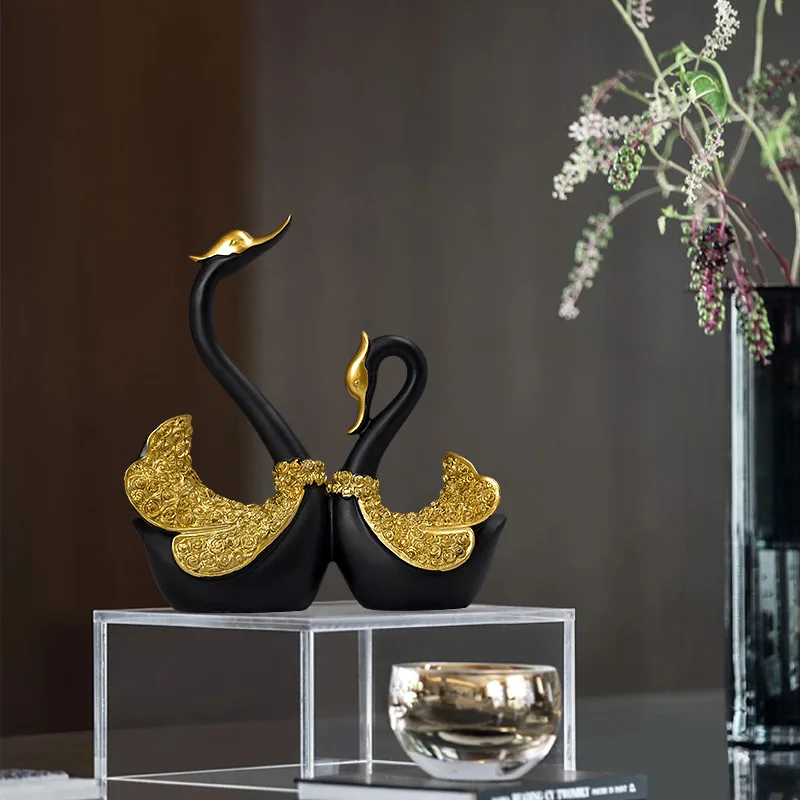 

Home Decoration Accessories Modern Art Swan Animal Sculpture Wedding Lover Party Decoration Holiday Gifts