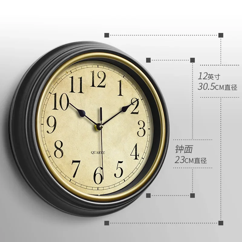 Vintage Wall Clock European Style Silent Clocks Living Room Decoration Clocks Wall Hanging Home Art Quartz wall clock