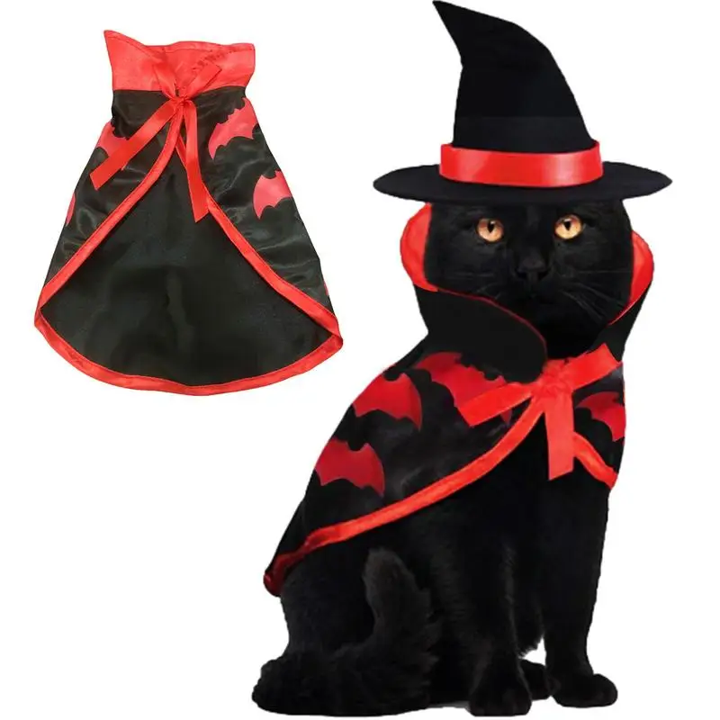 

Halloween Dog Clothing Kitty Costume For Cats Dog Clothes For Halloween Pumpkin & Bat Pattern For Pet Fits Cat Dog Rabbit