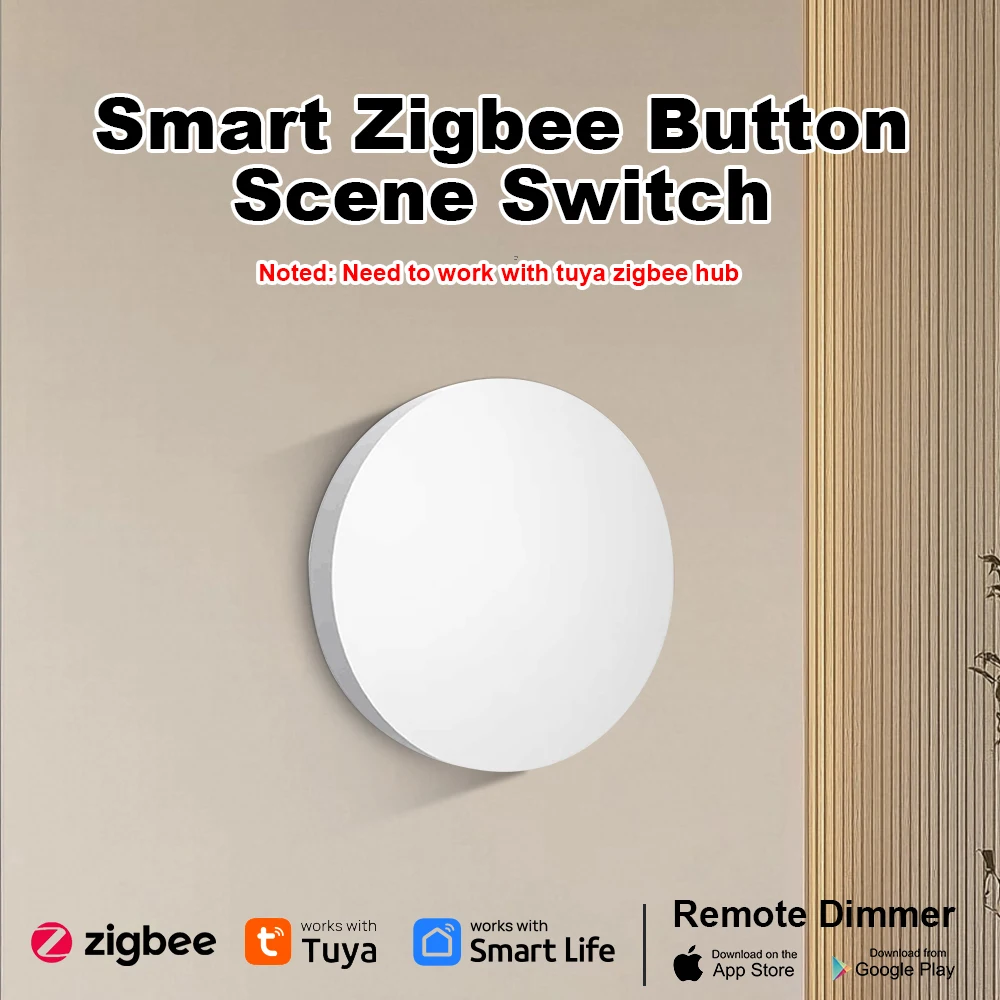 ZigBee – interrupteur de scène sans fil, bouton poussoir Tuya, contrôleur de scénario d'automatisation, alimenté par batterie, liaison intelligente, appareils Tuya