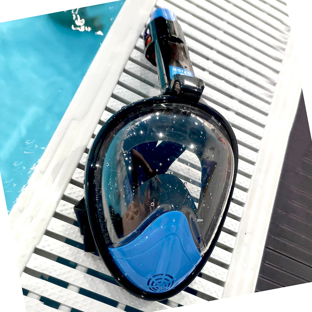 Snorkeling Diving Mask Diving Mask Full Face Panoramic View Anti-fog Anti-Leak Swimming Scuba Underwater GoPro Compatible