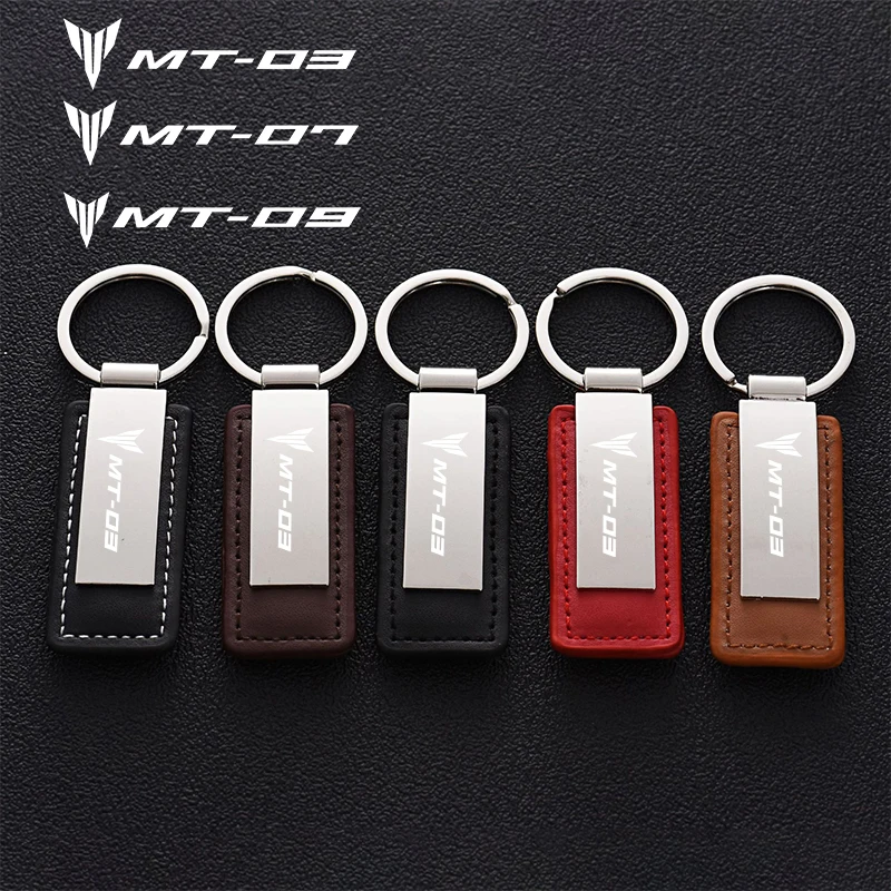 

Fit For YAMAHA MT-03 MT-07 MT-09 2014-2024 Universal Key Accessories Motorcycle Leather Keychain Custom High Quality Keyring