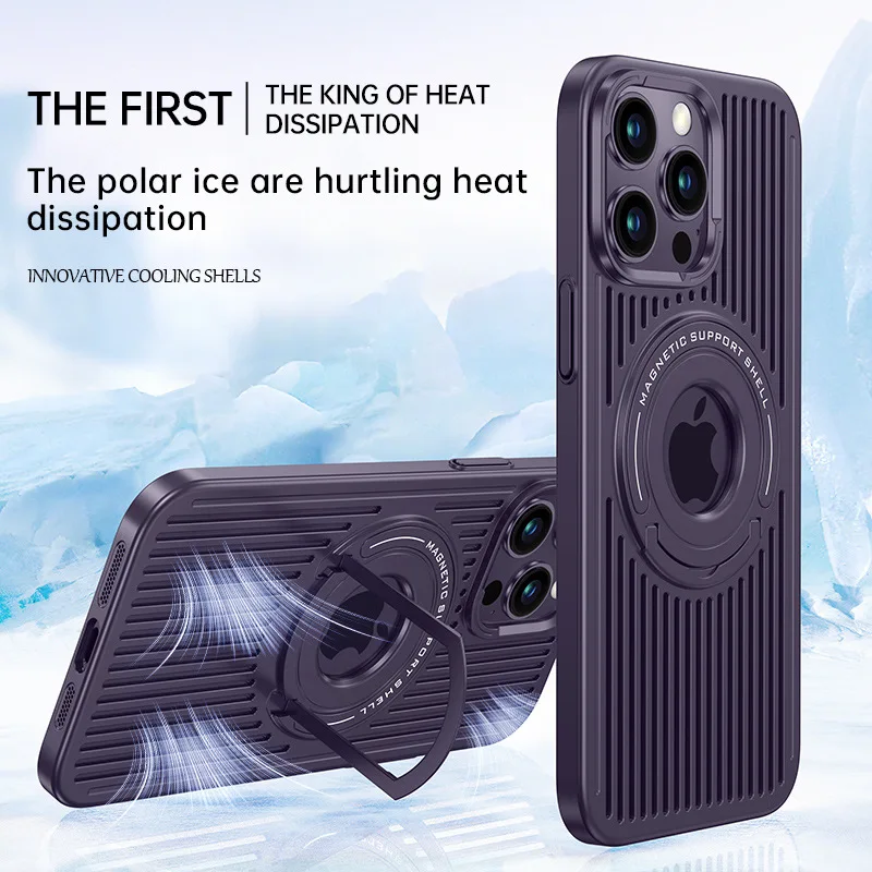

Luxury Magnetic Heat Dissipation Phone Case For iPhone 13Pro Max 12 14 Pro Max 13Pro Shockproof Back Cover Case With hollow hole