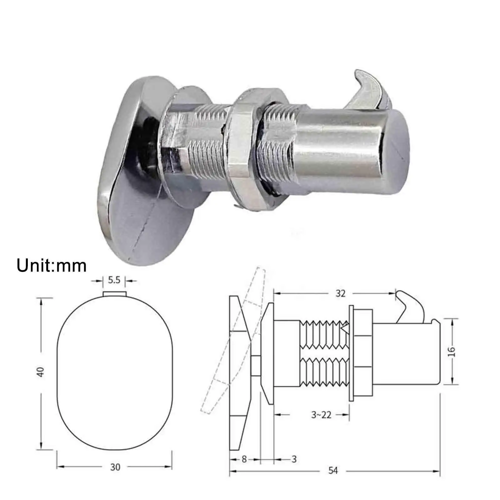 Zinco Liga RV Armazenamento Porta Fechadura, Fechadura Do Armário, Armário Campista