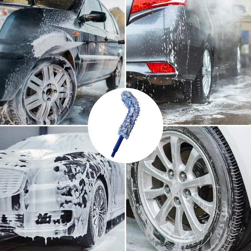

Car Rim Brush auto Multifunction Wheel Wash broom Portable Microfiber Wheel Tire Rim Brush Set Auto Washing Cleaner Tools