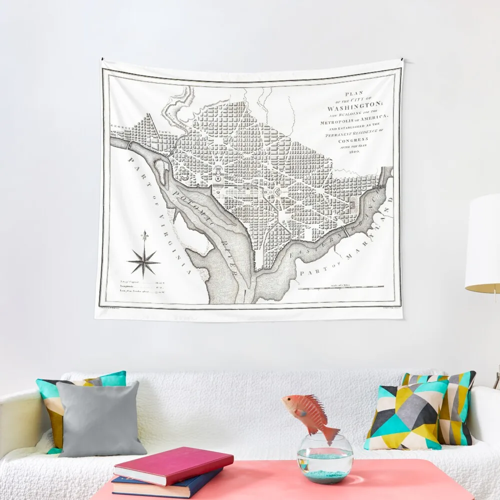 

Washington-Washington DC-1800 Tapestry Room Decoration Korean Style Room Decor Cute
