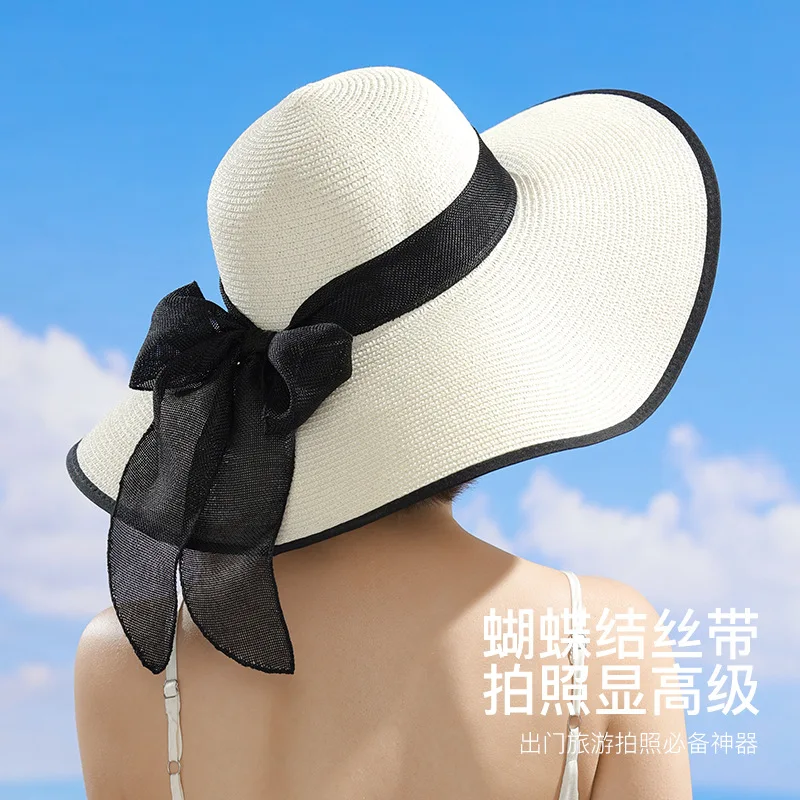 REXCHI New Straw Hat Summer Sunscreen Cool Hat Sun Outdoor Pot Big Eaf Beach Sunshade XMZ262