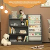 Montessori Kid Bookshelf Toddler Bookcase Cabinet Children Book Rack Display Toy Storage Organizer 4 Tier 5 Sling Deep Sleeves 2