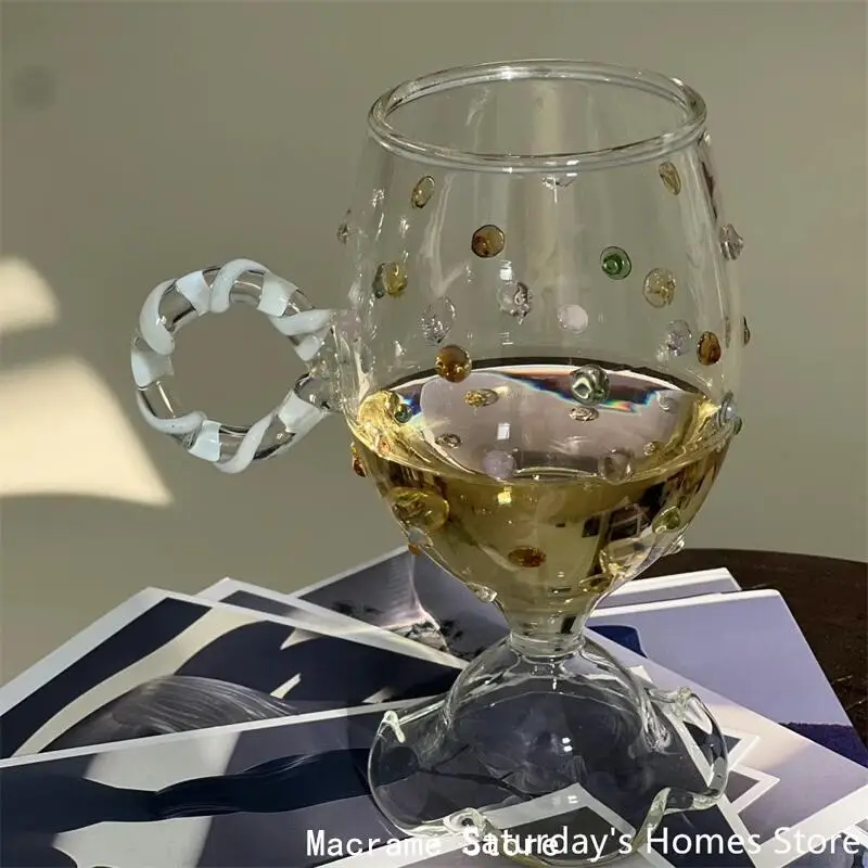 Description Picture 4 of itemColorful Gem Goblet Wine Glass Champagne Coupe Sparkling Resistant Glass Cup Cocktail Dessert Drinking Glasses