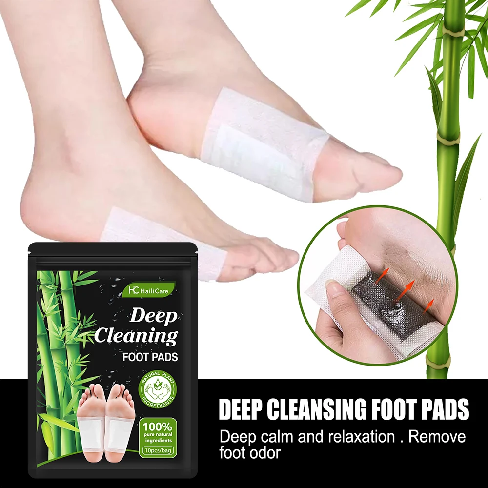 Natural Wormwood Bamboo Detox Foot Patches Detoxification Body Toxins Cleansing Slimming Stress Relief Feet Pads Beauty Health natural herbal foot pads foot pads wormwood pain relief patch