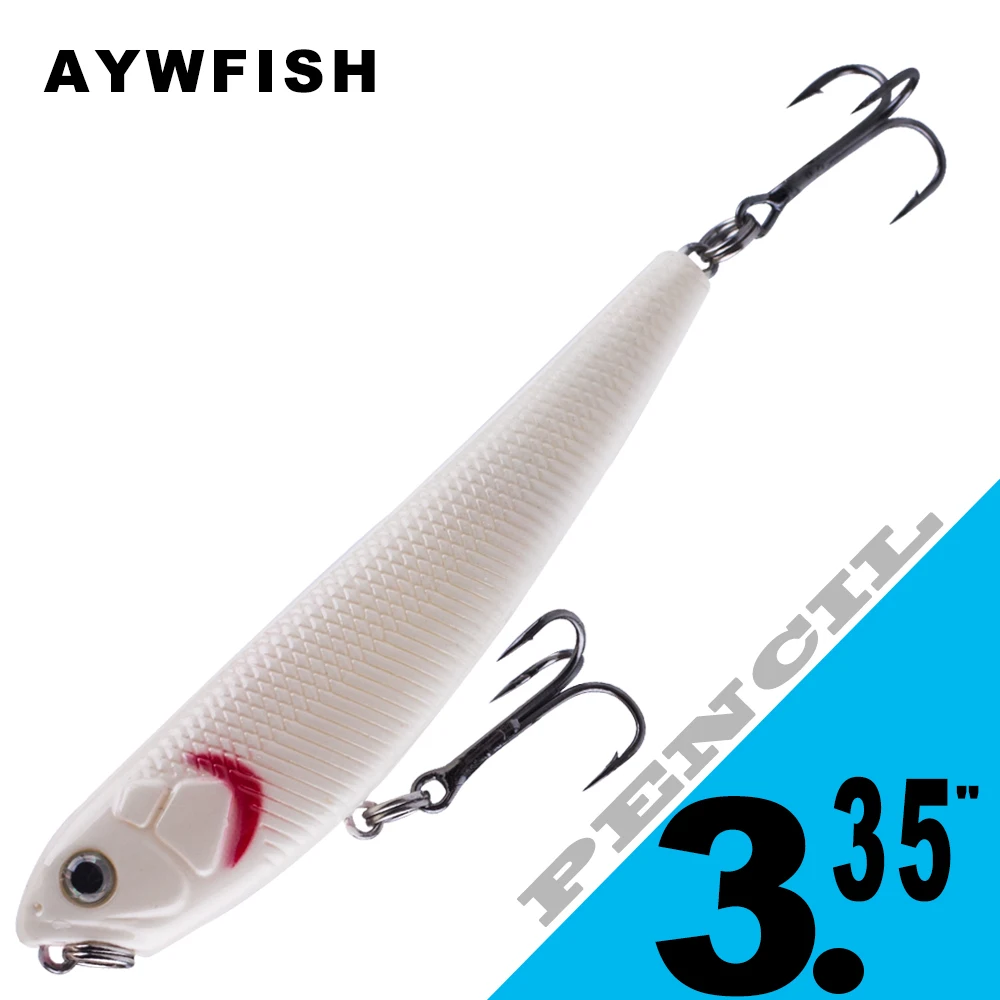 AYWFISH 3.35IN 8.3G Topwater Fishing Lures Pencil Hard Wobblers Artificial  Baits Walking Spook Saltwater Lures Fishing Tackle - AliExpress