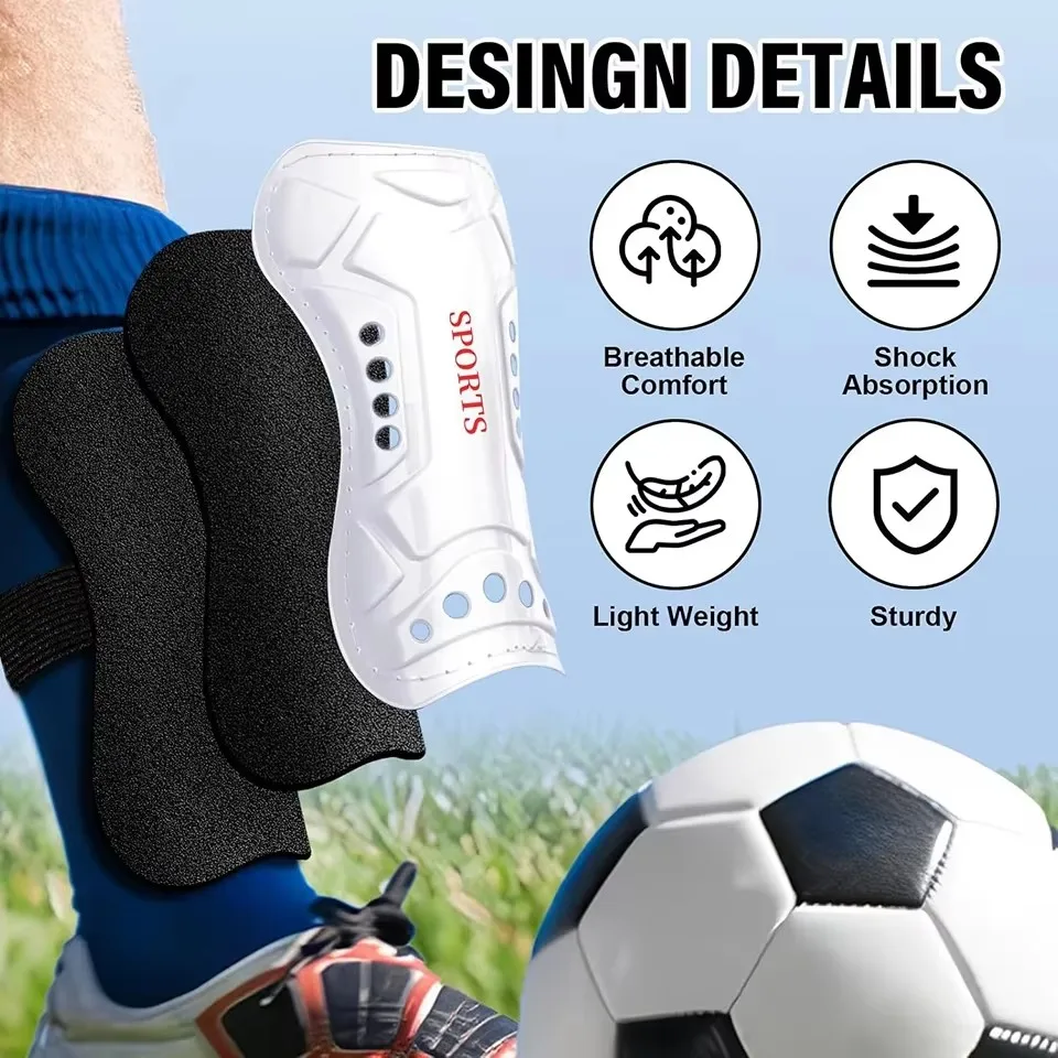 Soccer Shin Guards Football Calf Protection Board Support Straps Youth Adults Leg Pads 1Pair soccer shin guards shin guard pads