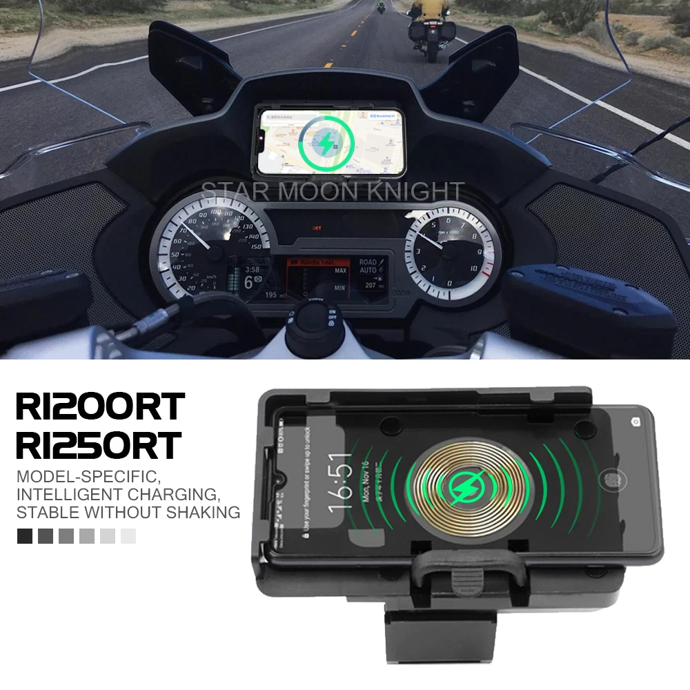

Подставка для GPS навигатора для мотоцикла с поддержкой беспроводной зарядки для BMW R1200RT R1250RT R 1200 1250 RT 2014 - 2020