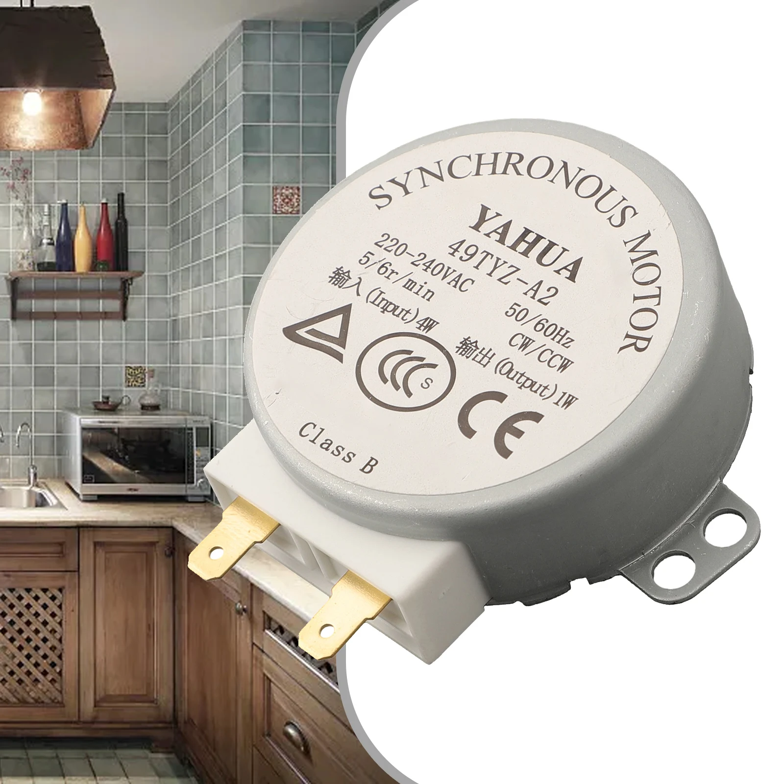 Microwave Oven Synchronous Motor Turntable Backup Motor Compatible With AC 220-240V Models 5-6 Rpm 4W 49TVZ-A2 50/60Hz